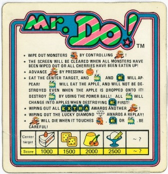 Mr. Do! instruction card (edited)